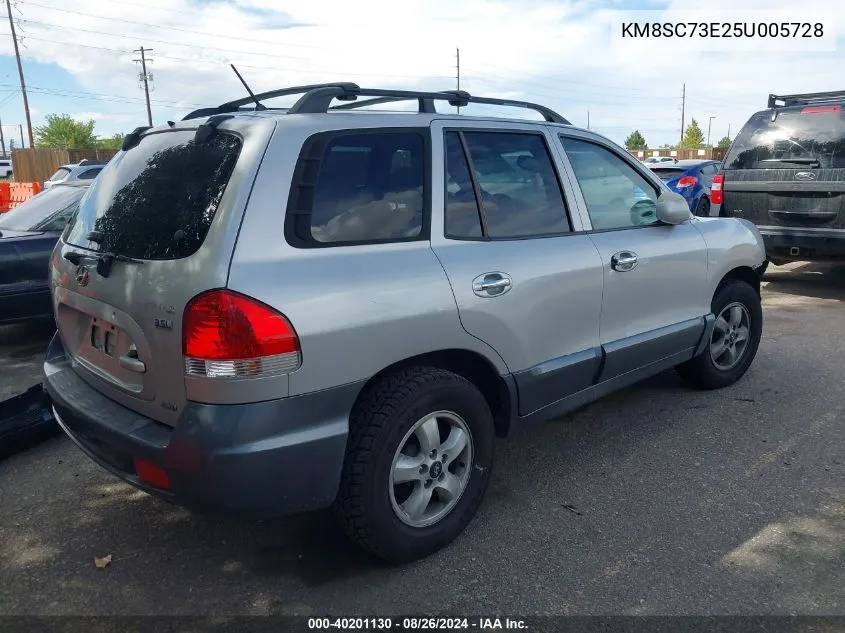 2005 Hyundai Santa Fe Gls/Lx VIN: KM8SC73E25U005728 Lot: 40201130