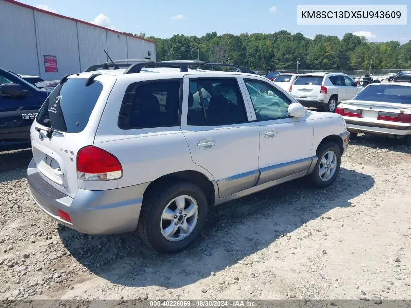 2005 Hyundai Santa Fe Gls VIN: KM8SC13DX5U943609 Lot: 40226069