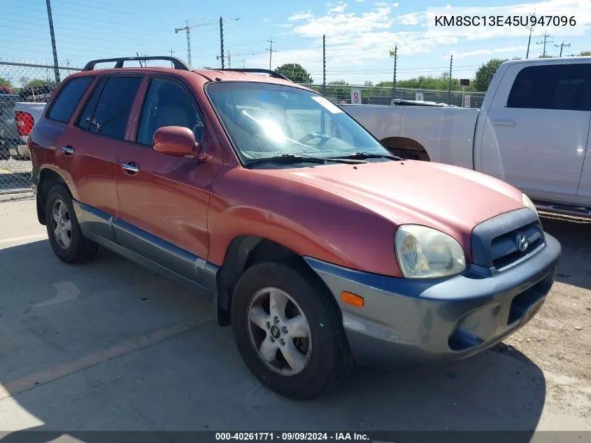 2005 Hyundai Santa Fe Gls/Lx VIN: KM8SC13E45U947096 Lot: 40261771