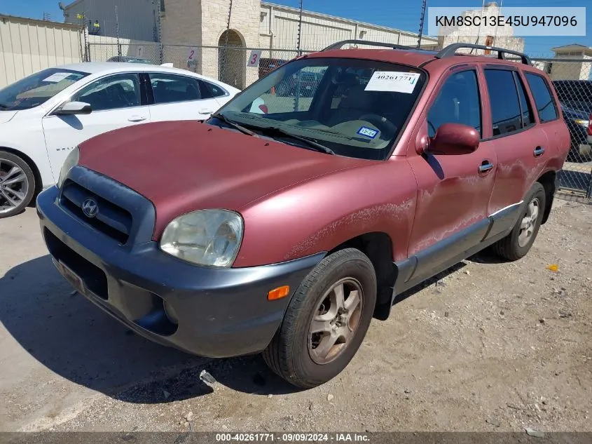 2005 Hyundai Santa Fe Gls/Lx VIN: KM8SC13E45U947096 Lot: 40261771