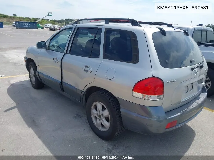 2005 Hyundai Santa Fe Gls/Lx VIN: KM8SC13EX5U890581 Lot: 40318460