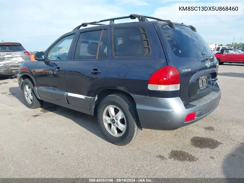 2005 Hyundai Santa Fe Gls/Lx VIN: KM8SC13DX5U868460 Lot: 40353106