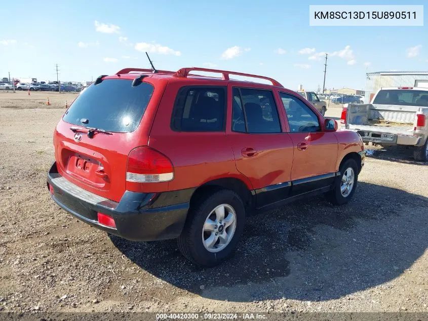 KM8SC13D15U890511 2005 Hyundai Santa Fe Gls