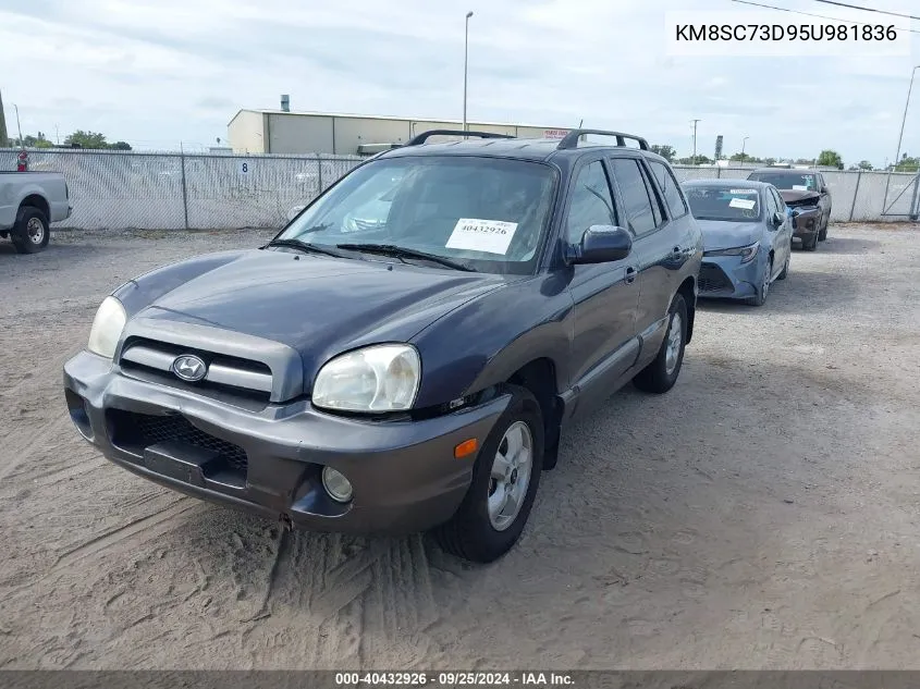 2005 Hyundai Santa Fe Gls VIN: KM8SC73D95U981836 Lot: 40432926