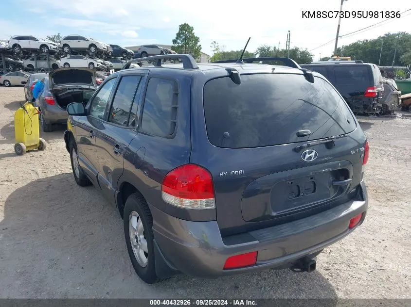 2005 Hyundai Santa Fe Gls VIN: KM8SC73D95U981836 Lot: 40432926