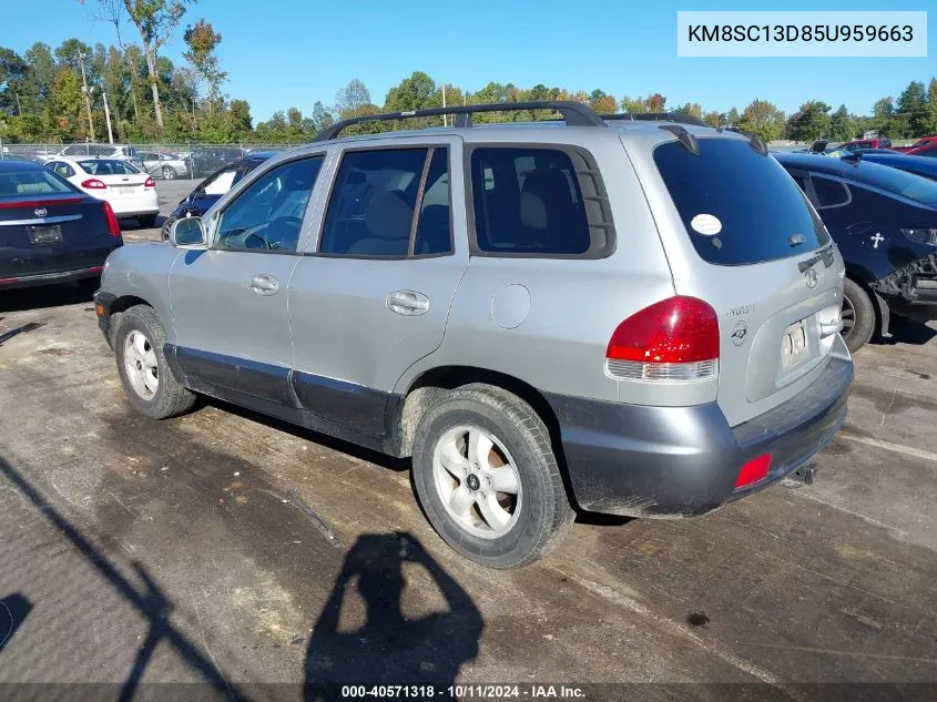 2005 Hyundai Santa Fe Gls/Lx VIN: KM8SC13D85U959663 Lot: 40571318