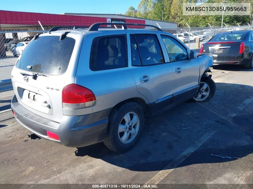 2005 Hyundai Santa Fe Gls/Lx VIN: KM8SC13D85U959663 Lot: 40571318