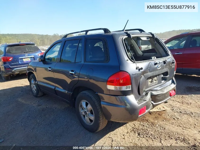 2005 Hyundai Santa Fe Gls/Lx VIN: KM8SC13E55U877916 Lot: 40574166