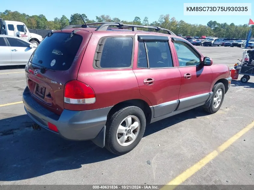 2005 Hyundai Santa Fe Gls VIN: KM8SC73D75U930335 Lot: 40631836