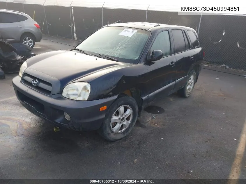 2005 Hyundai Santa Fe Gls VIN: KM8SC73D45U994851 Lot: 40705312