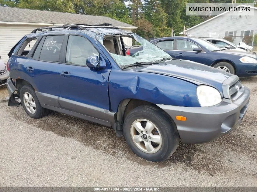 2006 Hyundai Santa Fe Gls VIN: KM8SC13D26U108749 Lot: 40177804