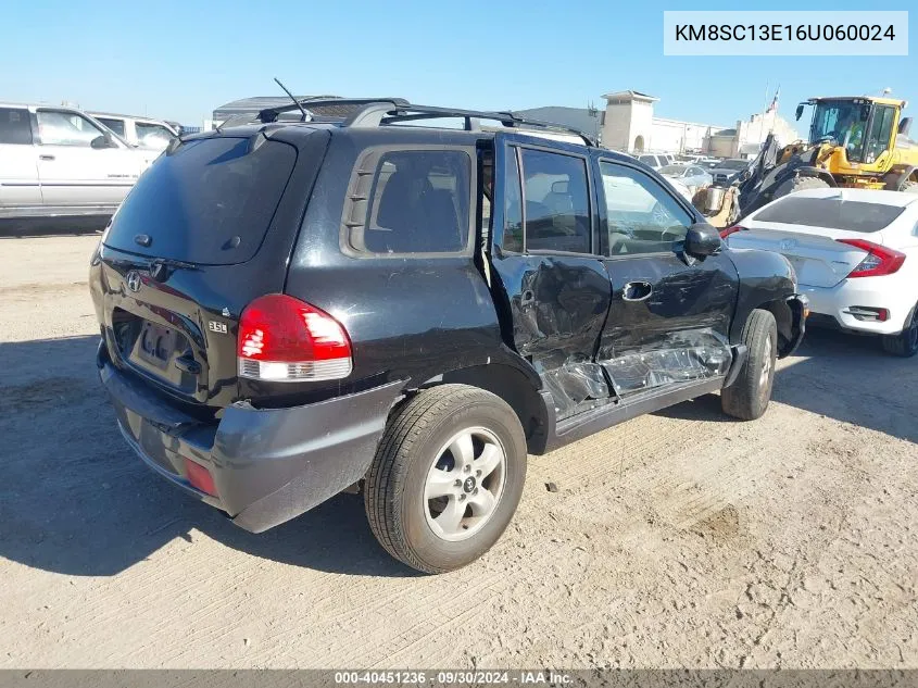 2006 Hyundai Santa Fe Gls/Limited VIN: KM8SC13E16U060024 Lot: 40451236