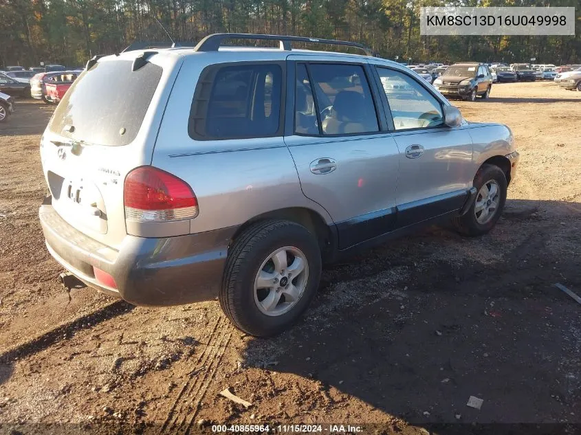 2006 Hyundai Santa Fe Gls VIN: KM8SC13D16U049998 Lot: 40855964