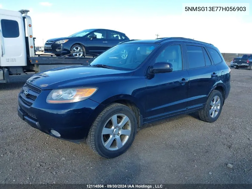 2007 Hyundai Santa Fe VIN: 5NMSG13E77H056903 Lot: 12114504