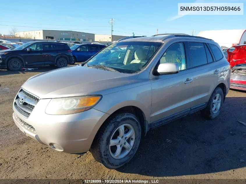 2007 Hyundai Santa Fe VIN: 5NMSG13D57H059466 Lot: 12126899