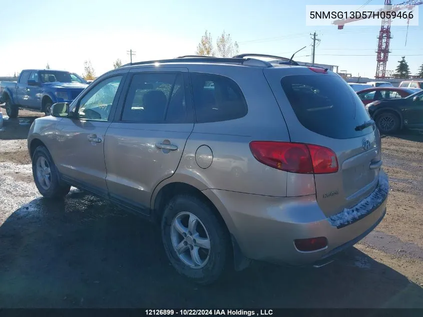 2007 Hyundai Santa Fe VIN: 5NMSG13D57H059466 Lot: 12126899