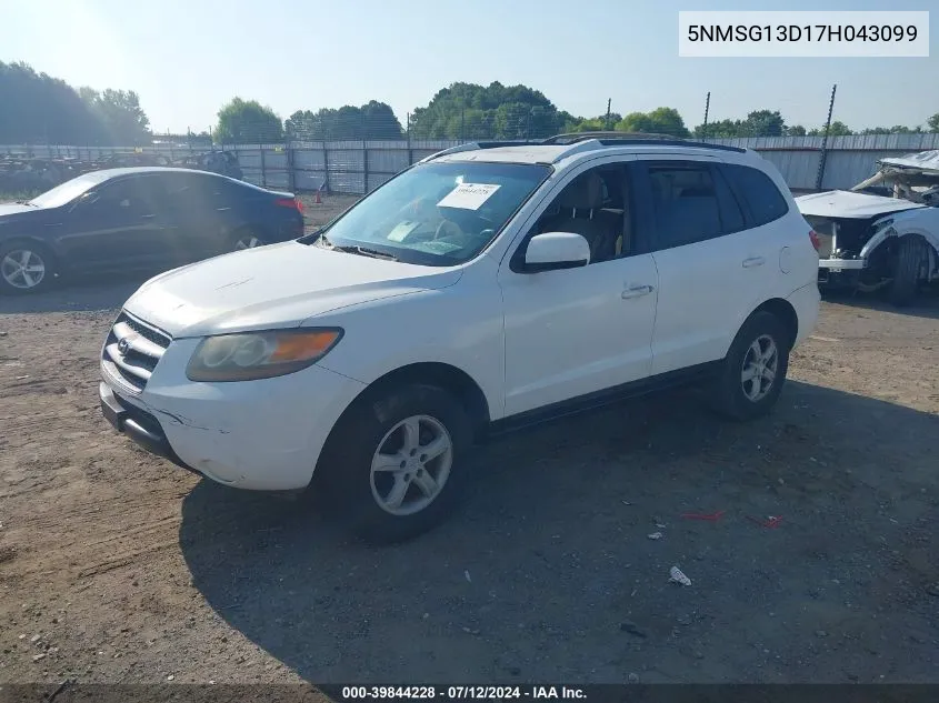 2007 Hyundai Santa Fe Gls VIN: 5NMSG13D17H043099 Lot: 39844228