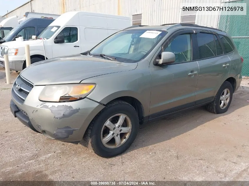 5NMSG13D67H126978 2007 Hyundai Santa Fe Gls