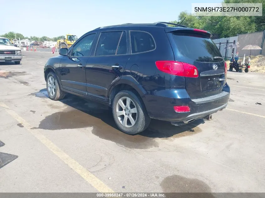 5NMSH73E27H000772 2007 Hyundai Santa Fe Limited/Se