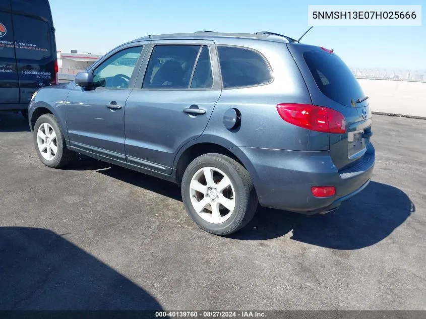 2007 Hyundai Santa Fe Limited/Se VIN: 5NMSH13E07H025666 Lot: 40139760