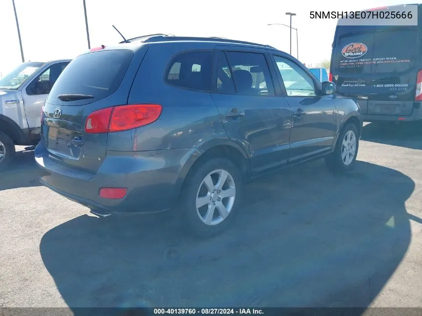 5NMSH13E07H025666 2007 Hyundai Santa Fe Limited/Se