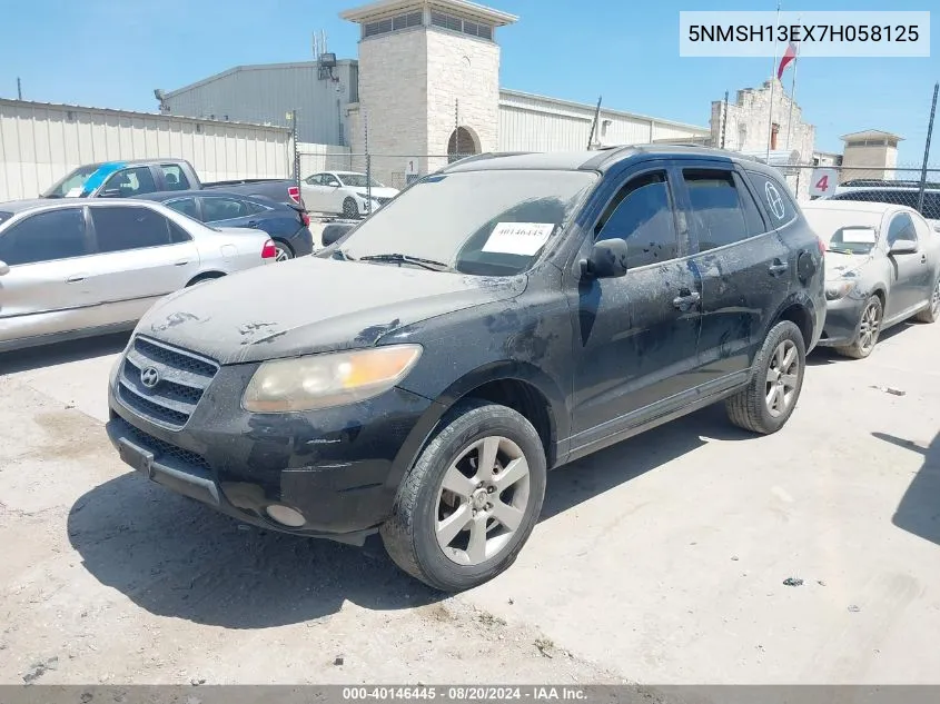 2007 Hyundai Santa Fe Se/Limited VIN: 5NMSH13EX7H058125 Lot: 40146445