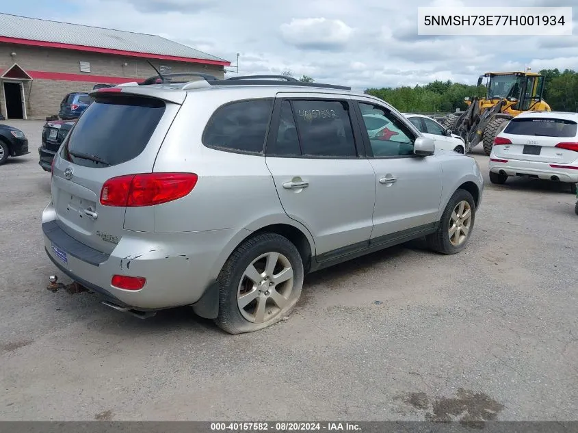 2007 Hyundai Santa Fe Limited/Se VIN: 5NMSH73E77H001934 Lot: 40157582