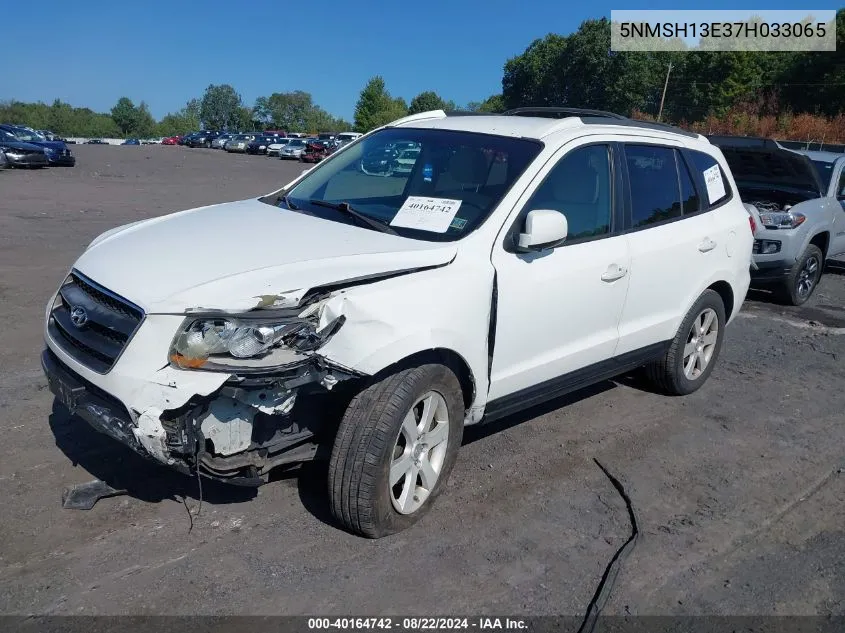 5NMSH13E37H033065 2007 Hyundai Santa Fe Limited/Se