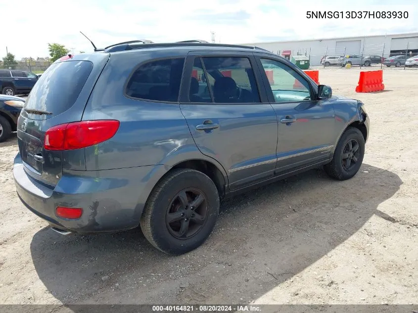 2007 Hyundai Santa Fe Gls VIN: 5NMSG13D37H083930 Lot: 40164821