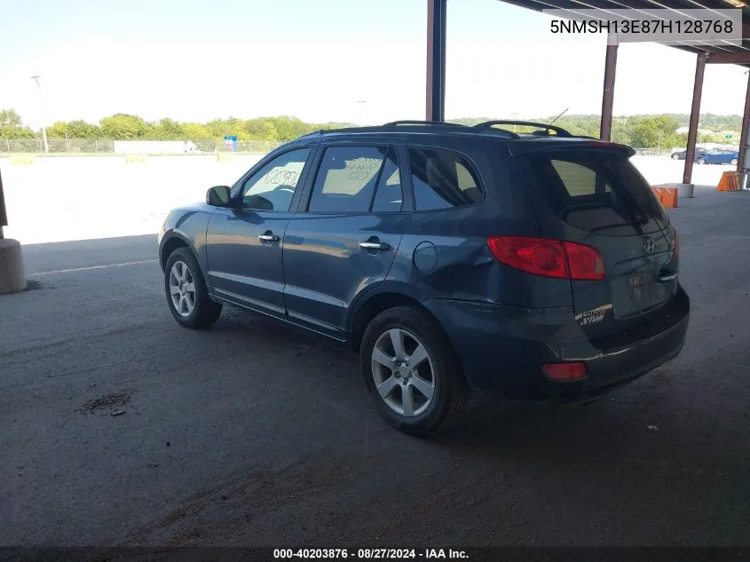 2007 Hyundai Santa Fe Limited/Se VIN: 5NMSH13E87H128768 Lot: 40203876