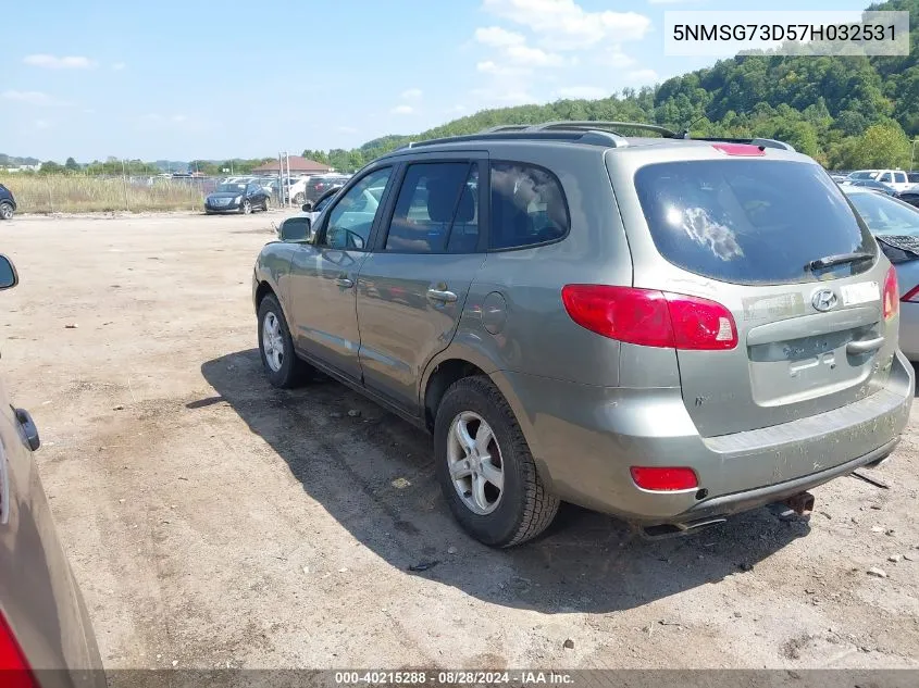 2007 Hyundai Santa Fe Gls VIN: 5NMSG73D57H032531 Lot: 40215288