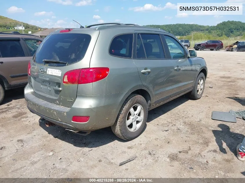 2007 Hyundai Santa Fe Gls VIN: 5NMSG73D57H032531 Lot: 40215288