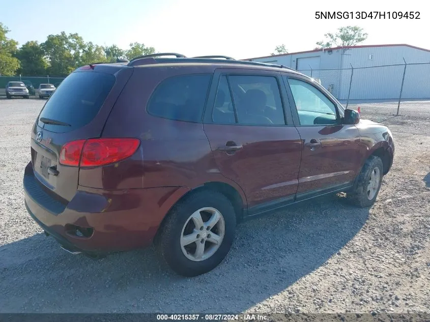 5NMSG13D47H109452 2007 Hyundai Santa Fe Gls