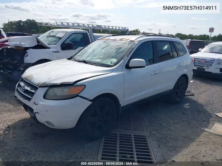 2007 Hyundai Santa Fe Se/Limited VIN: 5NMSH73E57H014911 Lot: 40250584