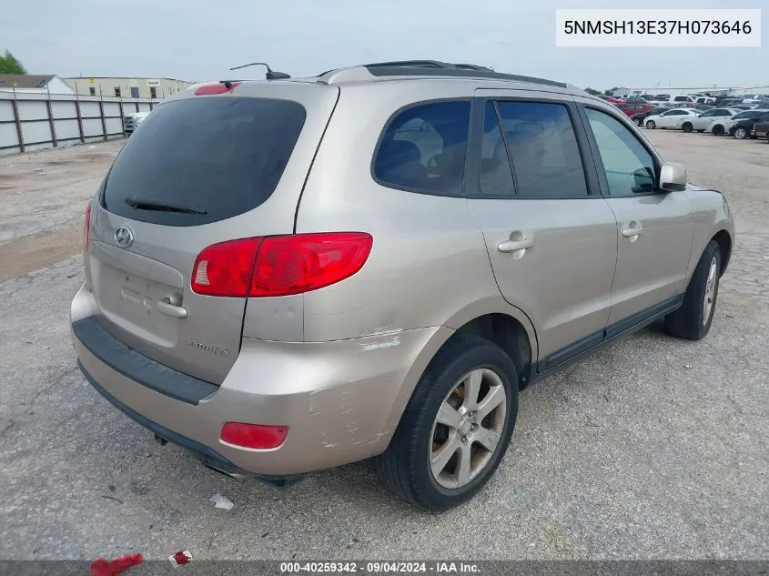 5NMSH13E37H073646 2007 Hyundai Santa Fe Limited/Se