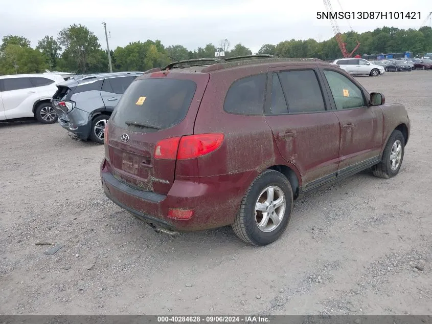 2007 Hyundai Santa Fe Gls VIN: 5NMSG13D87H101421 Lot: 40284628