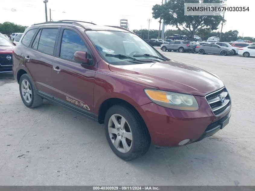 2007 Hyundai Santa Fe Limited/Se VIN: 5NMSH13E67H030354 Lot: 40300929