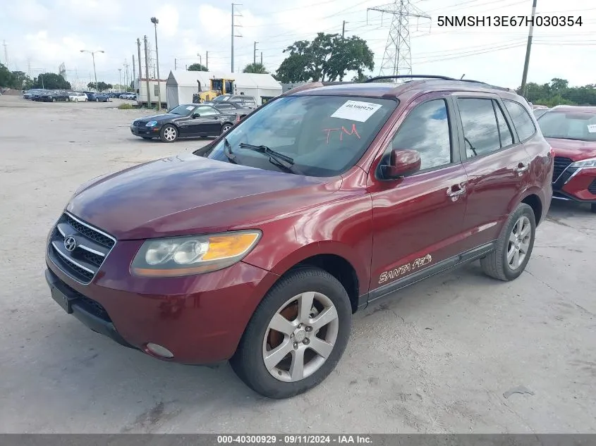 2007 Hyundai Santa Fe Limited/Se VIN: 5NMSH13E67H030354 Lot: 40300929