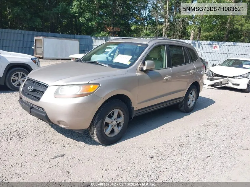 2007 Hyundai Santa Fe Gls VIN: 5NMSG73D87H083621 Lot: 40337342