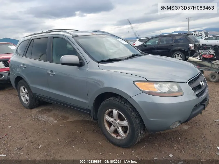 2007 Hyundai Santa Fe Gls VIN: 5NMSG73D57H083463 Lot: 40339867