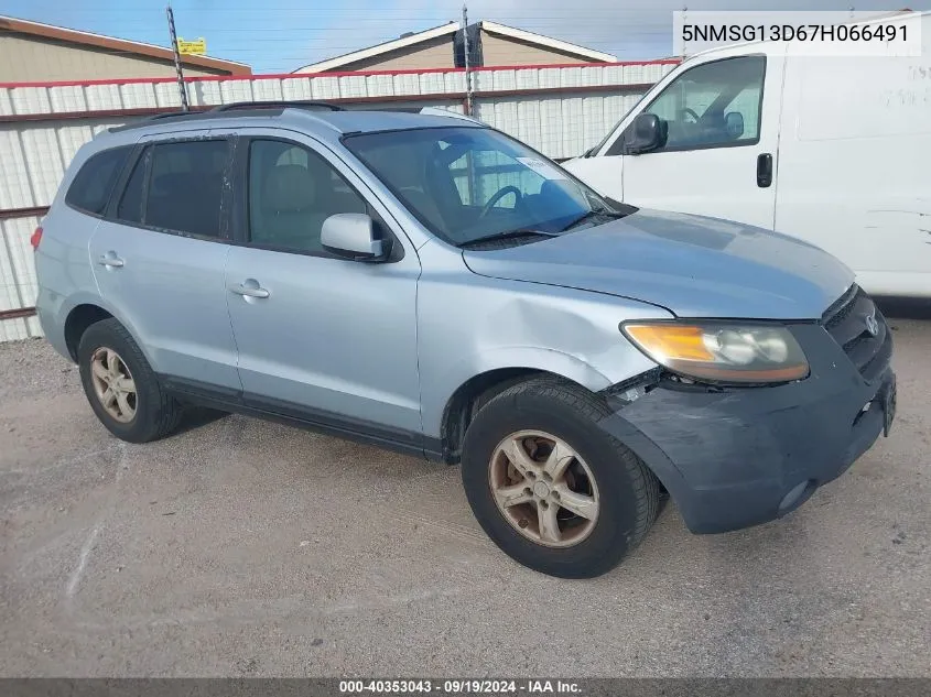 2007 Hyundai Santa Fe Gls VIN: 5NMSG13D67H066491 Lot: 40353043