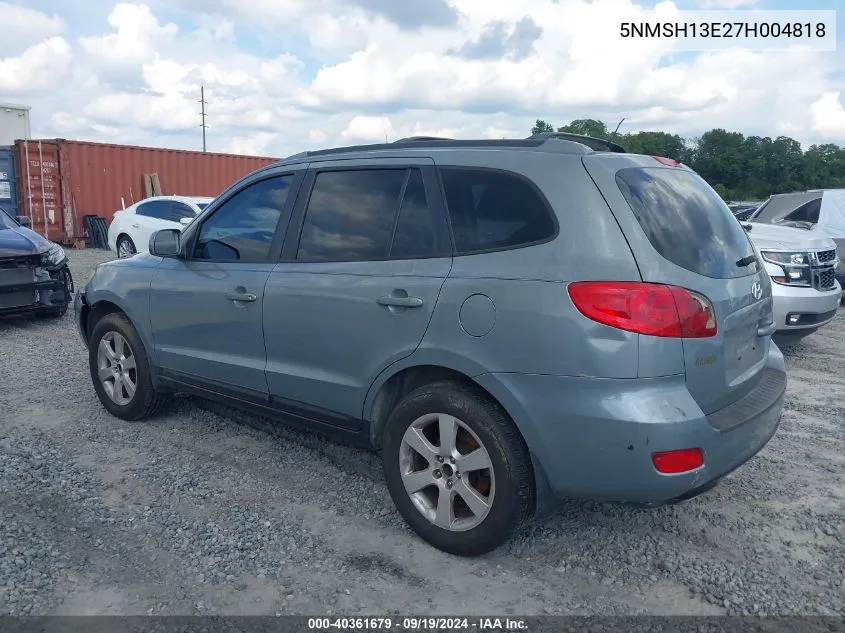 5NMSH13E27H004818 2007 Hyundai Santa Fe Limited/Se