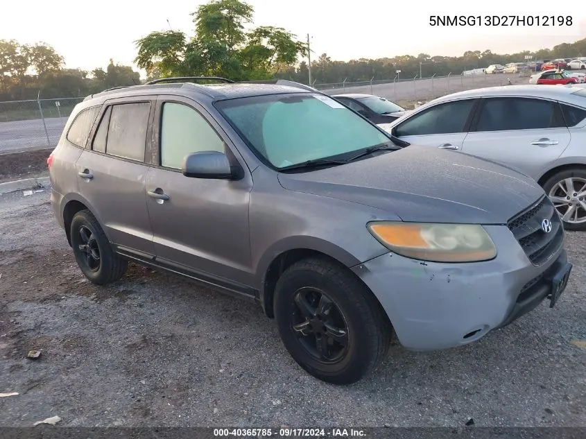 2007 Hyundai Santa Fe Gls VIN: 5NMSG13D27H012198 Lot: 40365785