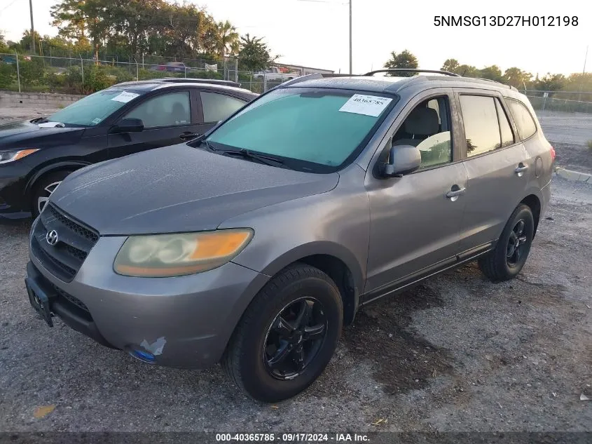 2007 Hyundai Santa Fe Gls VIN: 5NMSG13D27H012198 Lot: 40365785