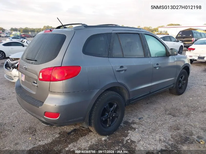 5NMSG13D27H012198 2007 Hyundai Santa Fe Gls