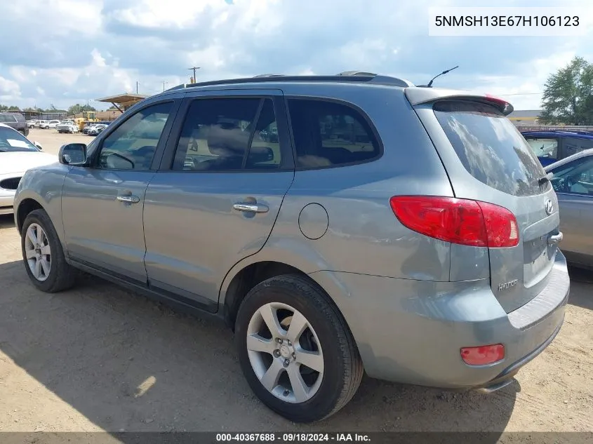 5NMSH13E67H106123 2007 Hyundai Santa Fe Limited/Se