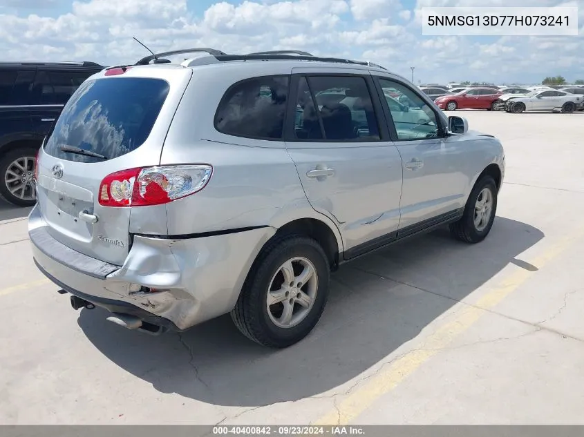 2007 Hyundai Santa Fe Gls VIN: 5NMSG13D77H073241 Lot: 40400842