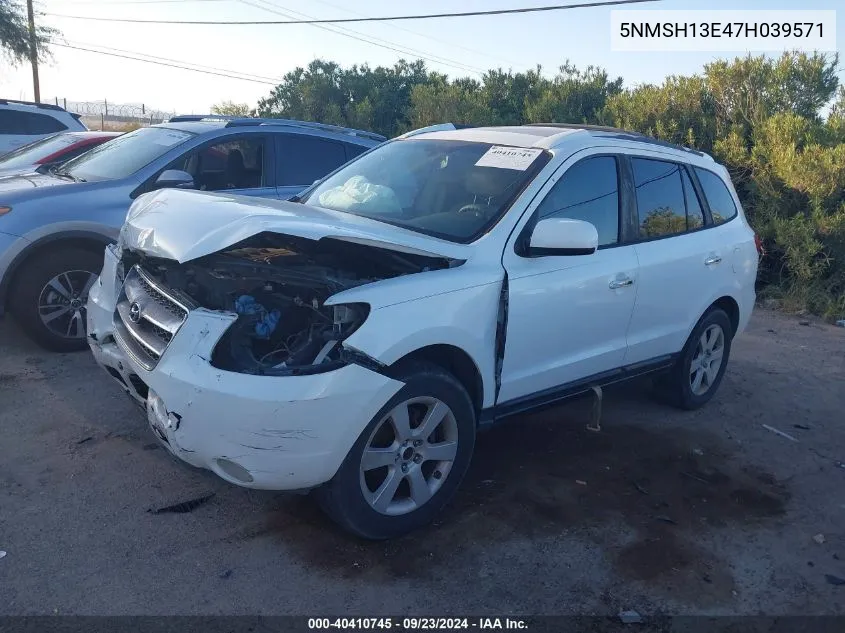 5NMSH13E47H039571 2007 Hyundai Santa Fe Limited/Se