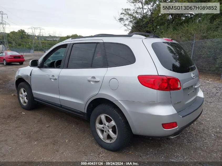 5NMSG13D67H089852 2007 Hyundai Santa Fe Gls