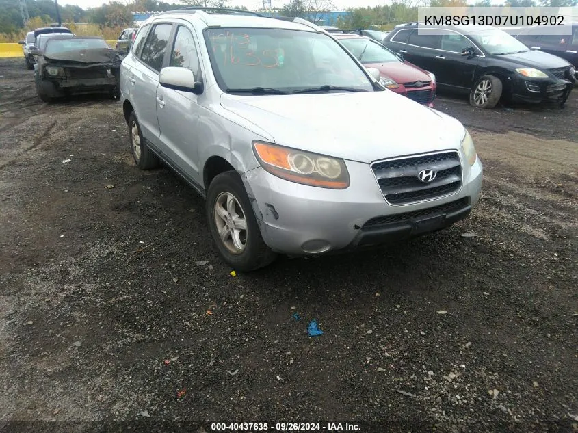 2007 Hyundai Santa Fe Gls VIN: KM8SG13D07U104902 Lot: 40437635